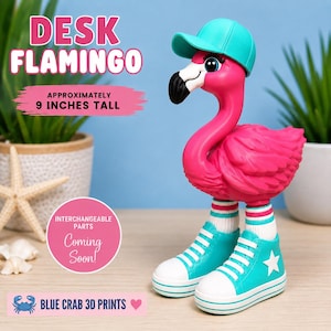 Retro skrivbordsflamingo-outfitset | Utbytbar hatt och höga sneakers