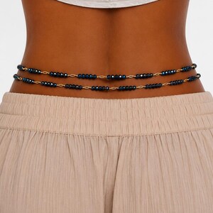 Beautiful India Bellychain vintage handmade blue beads gypsy boho exotic dancing Boho Waist Chain - Etsy main image 3