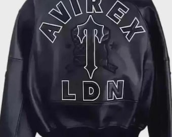 Avirex LDN USA製メンズレザージャケット（100%牛革）