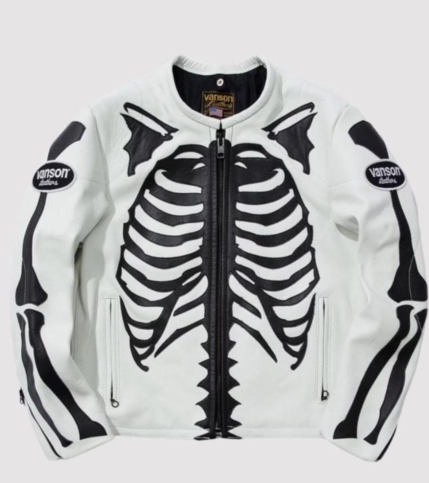 Vanson skeleton leather jacket - Etsy México