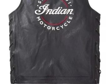 Nuovo gilet da uomo indiano in pelle bovina 100%