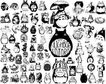 My Neighbor Totoro SVG Bundle | 75 Files – Totoro, Mei, Satsuki, Catbus & Forest Spirits | PNG + Vector | Instant Download