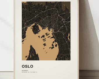 Oslo Wall Art – City Map Poster for Modern Home Decor
