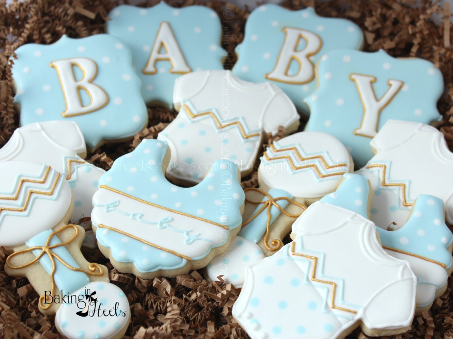 Chevron Baby Shower Cookies It's A Boy Decorated Cookies Etsy