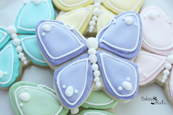 Easter Butterfly Decorated Cookies Easter Cookies Easter Etsy