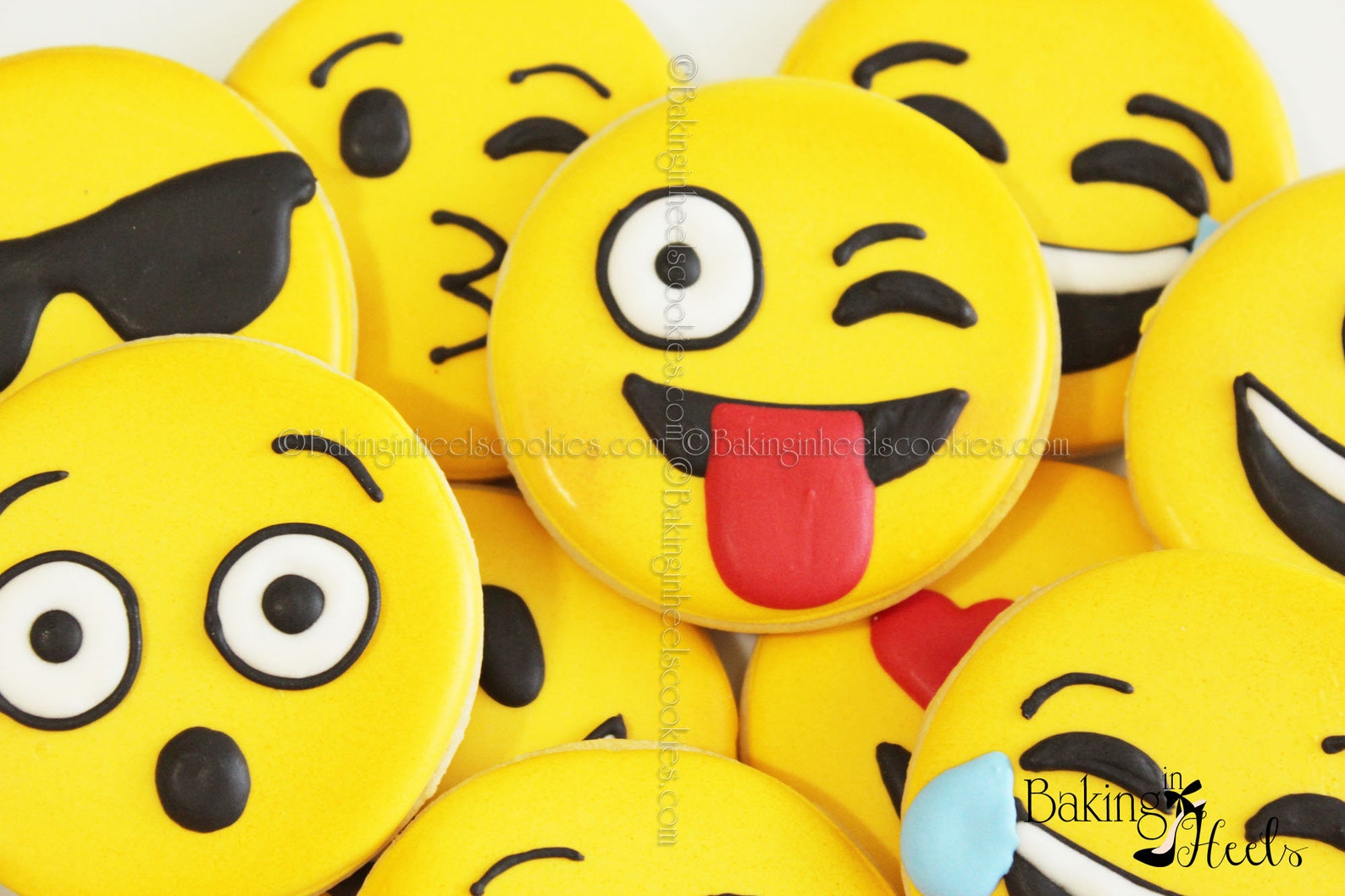 Emoji Decorated Cookies Smiley Face Cookies Cookies for Etsy