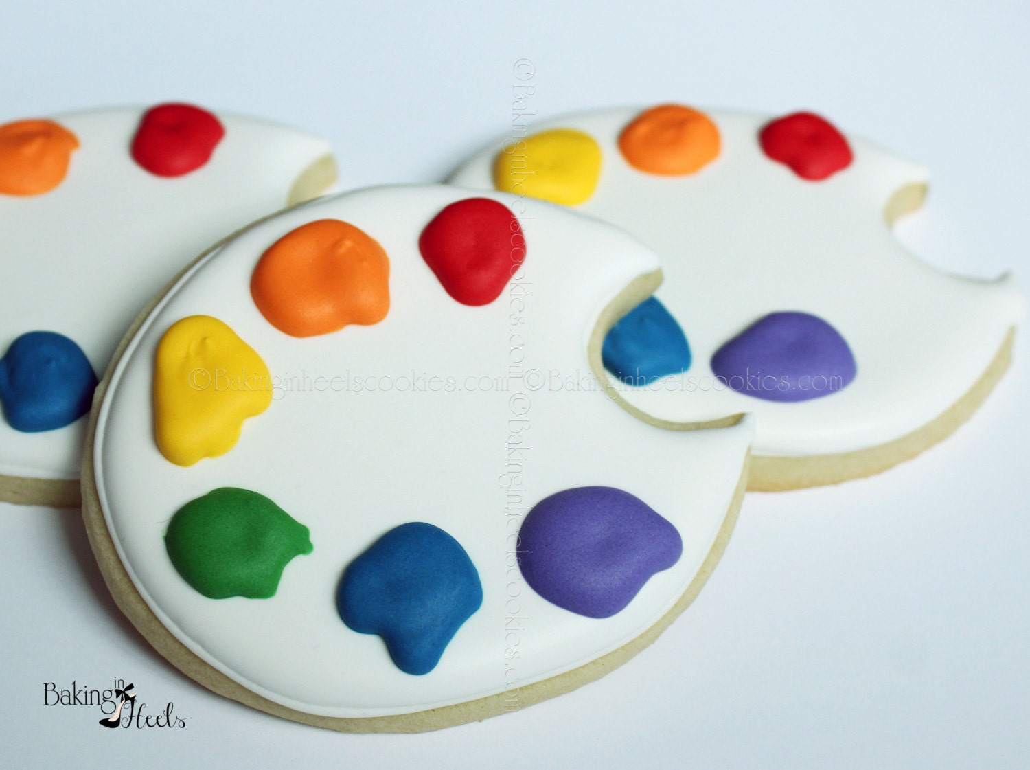 Paint Palette Cookies Decorated Cookies Cookie Favors Etsy