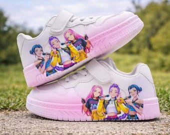 K Pop Anime Inspired Kids Sneakers, Graphic Fan-Made Shoes, Custom Footwear Gift