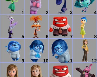 Inside Out Characters DTF Transfer, Anxiety Character Iron On, Emotions Squad Gift Ready to Press, All Emotions Cartoon Heat Transfer Design