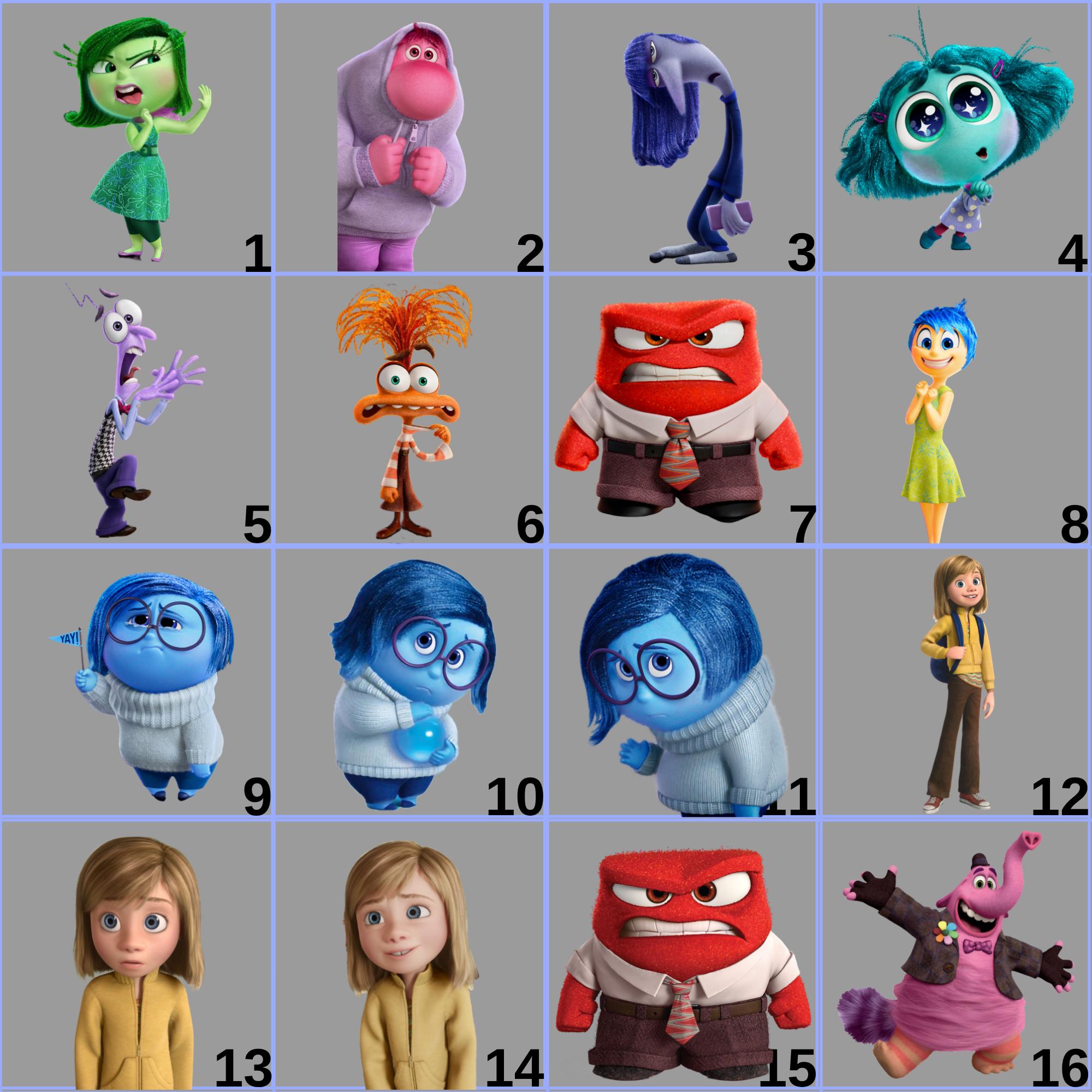 Inside Out Characters DTF Transfer, Anxiety Character Iron On, Emotions ...