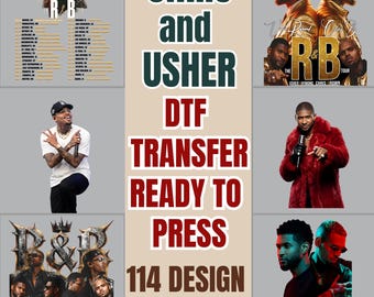 Chris Brown Usher Tour 2026 DTF Transfer, R&B Legends Concert Ready to Press, Concert Shirt Heat Transfer, Usher Chris Brown Fan Merch