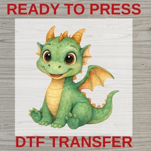Cute Baby Dragon DTF Transfer for Kids & Fantasy Lovers T-Shirt - Enchanted Mythical Creature Apparel Ready to Press Iron-On