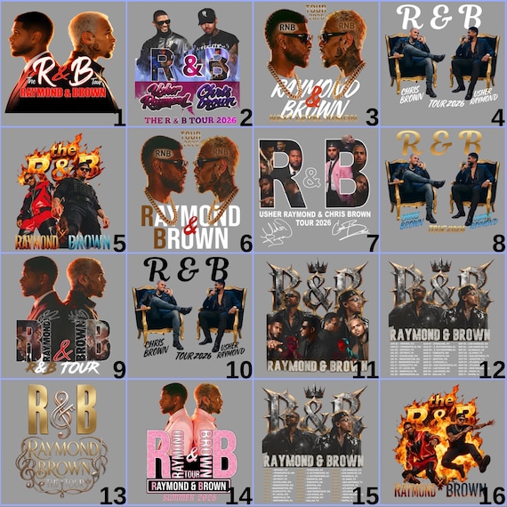Chris Brown Usher Tour 2026 DTF Transfer, R&B Legends Concert Ready to Press, Concert Shirt Heat Transfer, Usher Chris Brown Fan Merch