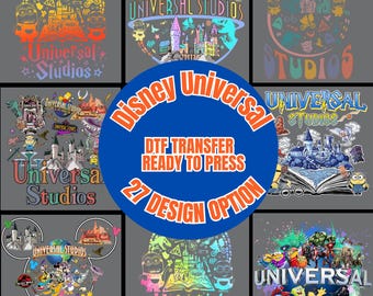 Universal Studios Disney DTF, Disney Orlando Family Trip 2026 Iron On, Universal Disney Orlando Decal