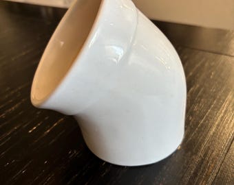Emile Henry White Ceramic Salt Pig – Vintage French Countertop Holder