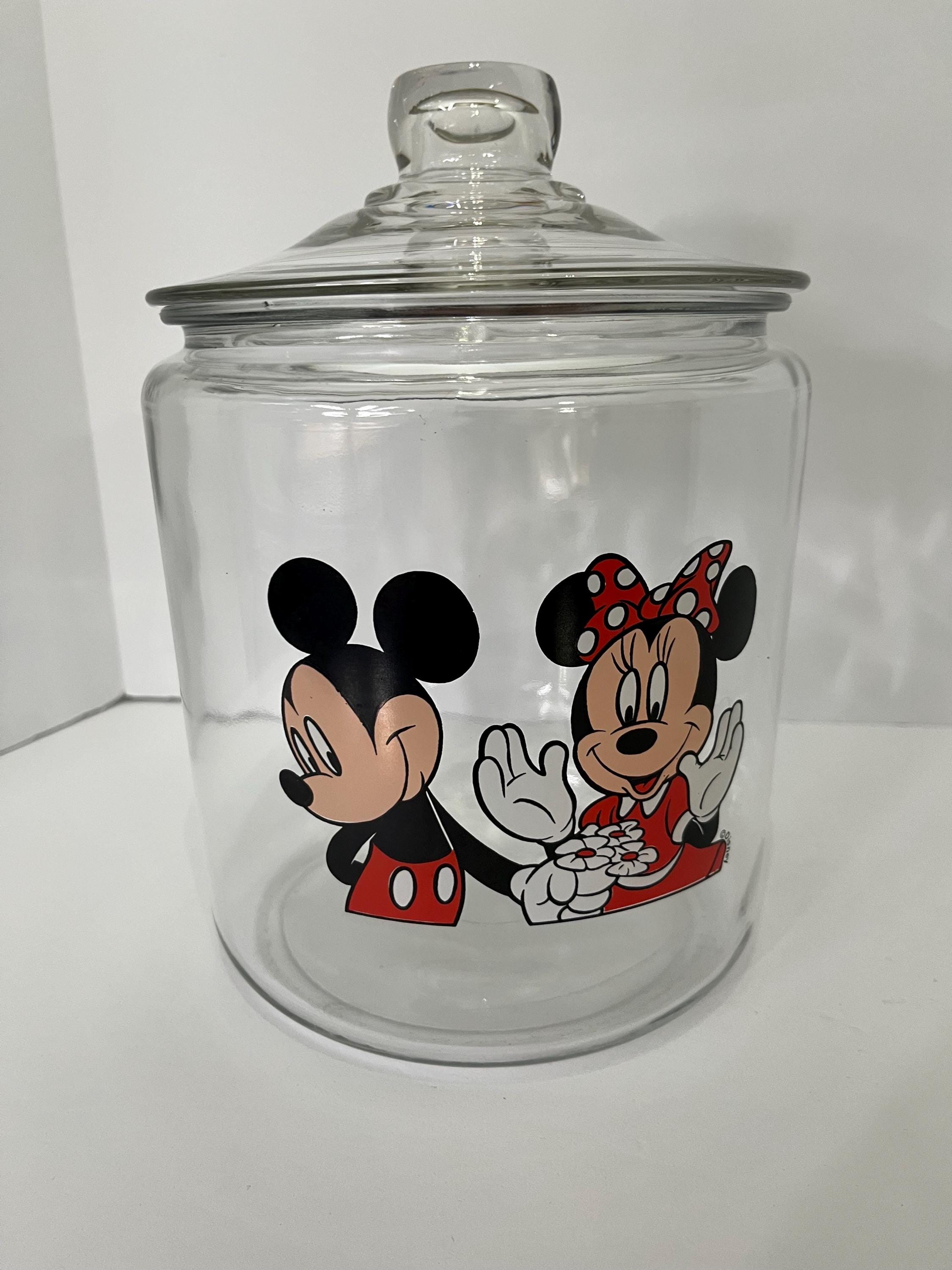 ヴィンテージ　ガラスクッキージャーDisney ミッキー＆ミニー Mickey Mouse Cookie Jar Vintage - Etsy