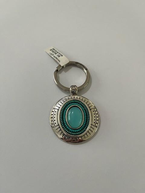 Brighton Keychains Brighton Silver Keychain With Turquoise Center - Etsy