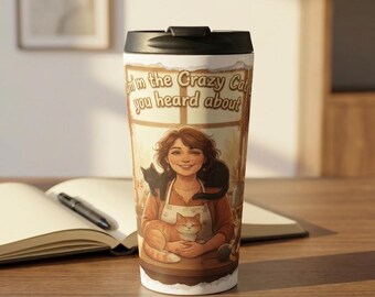 Camiseta de la Loca de los Gatos, Sí, soy la Loca de los Gatos de la que has oído hablar, Camiseta divertida de gatos, Regalo para mamás de gatos, Taza para amantes de los gatos