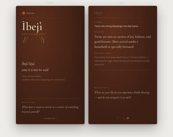 Yoruba geboortenamen en hun betekenis: Ibeji, Taiwo, Kehinde, Idowu & Alaba (digitale download)