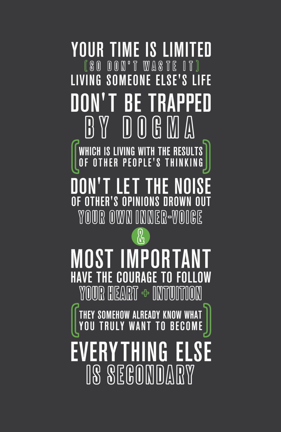 Steve Jobs Dogma Steve Jobs Quote Apple Ad Typography | Etsy