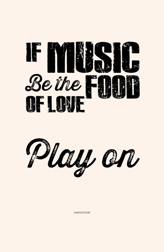 Items similar to Shakespeare - If Music Be the Food of Love, Play On ...