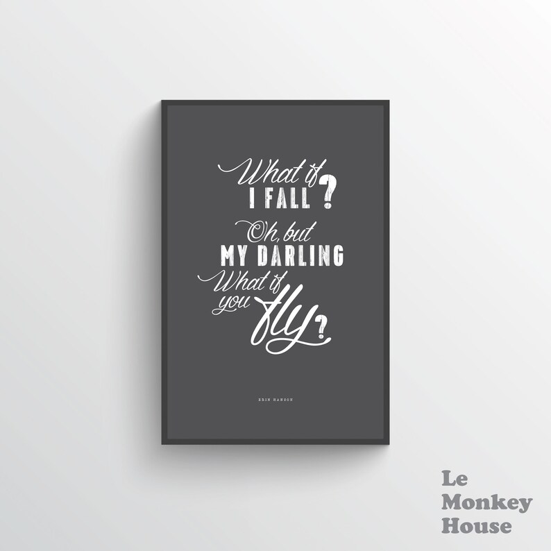 What if I Fall Erin Hanson Poem quote excerpt Etsy