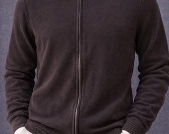 Calvin Klein Men's Full Zip Knit Cardigan Brown Size M New With Tags