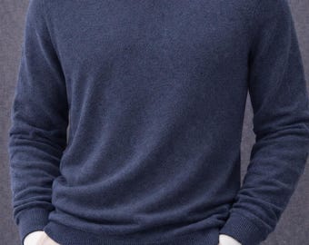Calvin Klein Men's Blue V-Neck Fine Knit Sweater Size L