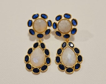 Mi Vida Sebastien Ohrringe aus Mondstein & Topaz