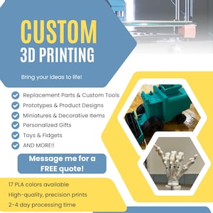Custom 3D Printing Service | Personalized 3D Prints | Prototype & Small Batch Manufacturing | Message for FREE quote