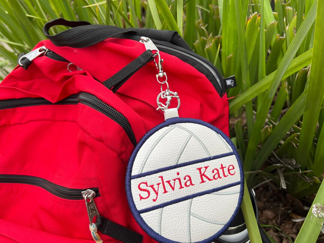 Personalized Volleyball Coin Purse Bag Tag With Zipper Pouch Hair Ties