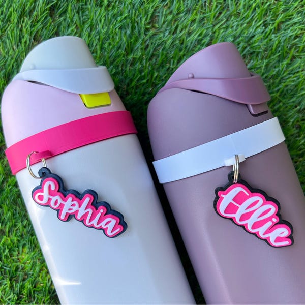 Owala FreeSip Bottle Ring: Add-on Personalized Name Tag, 16oz/24oz/32oz/40oz Accessory