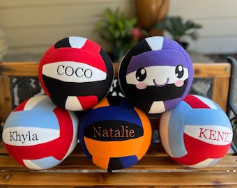 Personalized Volleyball Plush - Tricolor Soft Fleece Volleyball - Customized 3 Colors of Your Choice -Tailored Volleyball Plush