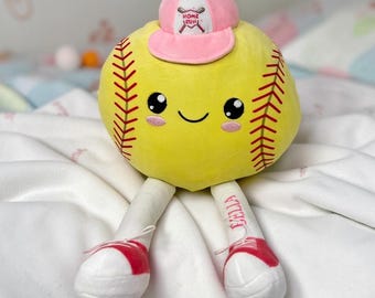 Personalized Softball Plush | Custom Name Stuffed Softball | Player & Coach Gift, Youth Team Gift | Opening Day Pre-Season Sale