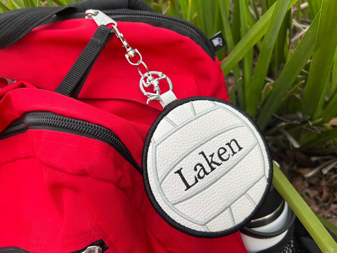 Personalized Volleyball Coin Purse Bag Tag With Zipper Pouch Hair Ties