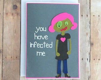 Zombie Card, Funny Valentines Card for Husband, Valentines Day Card for Wife, Zombie Love Cards, Funny Anniversary Card, Zombie Gifts