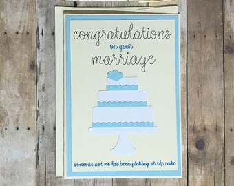 Funny Wedding Cards, Wedding Congratulations Card, Funny Wedding Gift, Wedding Cake Card, Paper Handmade Cards, Best Selling Items