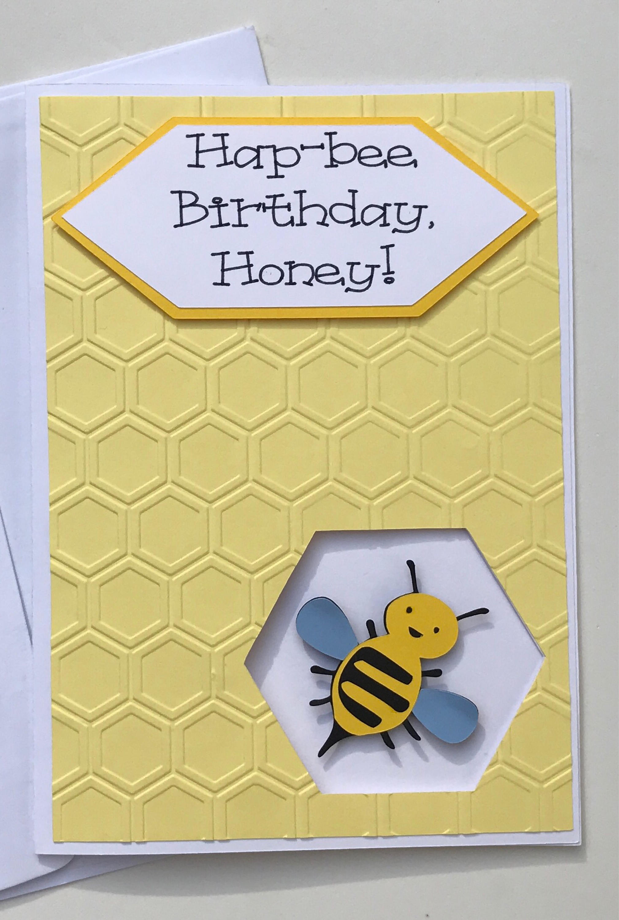 Bee Happy Birthday Card Bee Birthday Card Handmade Birthday Etsy
