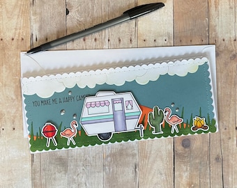Camper Card, Camper Gifts, Happy Camper, Camping Gifts, Anniversary Card for Him, Anniversary Gift for Husband, Handmade Card, Best Sellers