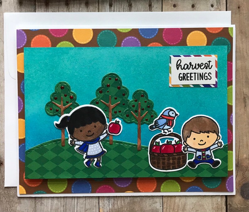 Handmade Thanksgiving Card Host Gift Best Selling Items Autumn Gifts Apple Cards Friendship Cards for Friend Harvest Greetings
