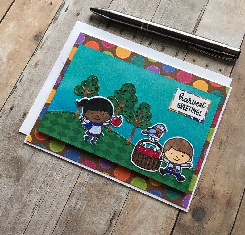 Handmade Thanksgiving Card Host Gift Best Selling Items Autumn Gifts Apple Cards Friendship Cards for Friend Harvest Greetings