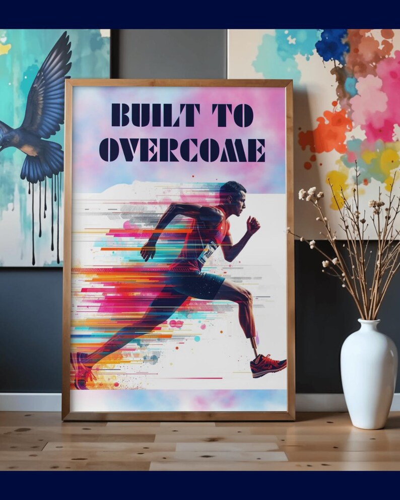 Built to Overcome Poster, Inspirational Strength Quote, Motivation Wall ...