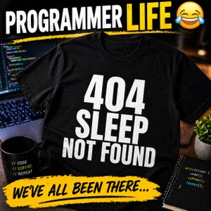 404 Sleep Not Found Shirt, Funny Coding Shirt, Programmer Gift, Developer Shirt, Software Engineer Gift, Tech Humor Tee, Coding Joke Shirt