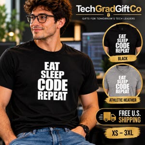 Eat Sleep Code Repeat Shirt, Programmer T-Shirt, Funny Coding Gift