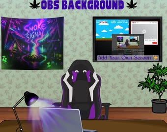 Cozy 420 Stream Setup Overlay | Custom OBS Scene | Twitch & Discord Background (Digital Download)