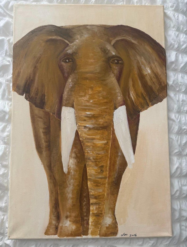 Original African Elephant Portrait - Etsy