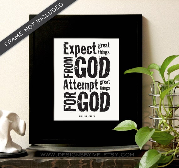 Expect Great Things From God Attempt Great Things For God Etsy