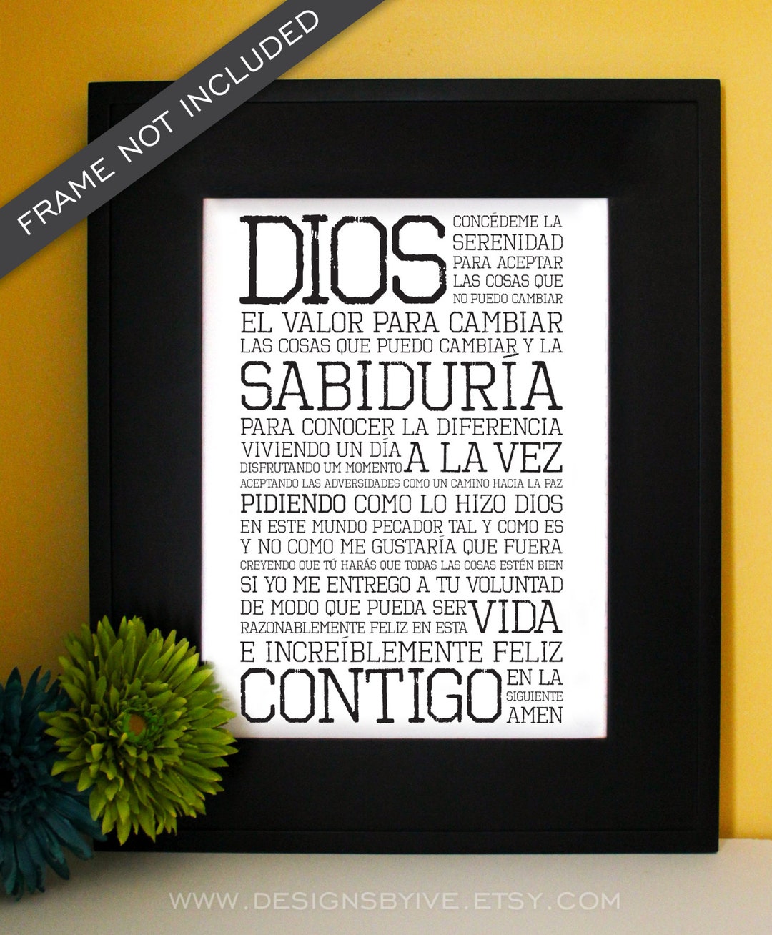 Oración De La Serenidad. the AA Promises. Recovery Motivational Gift in Spanish. Unframed Etsy