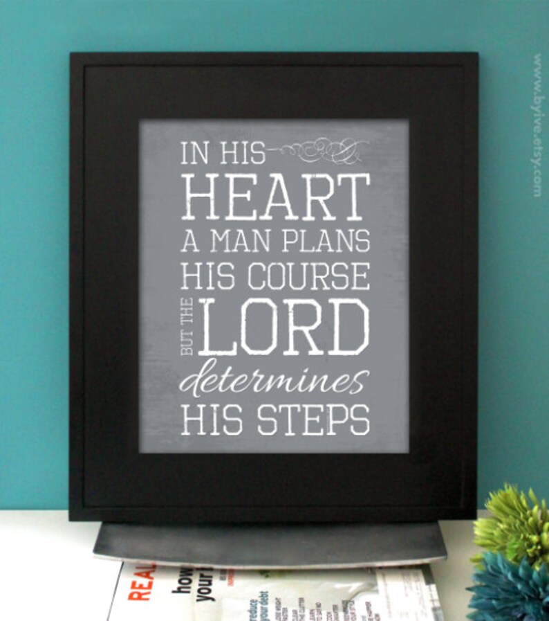 Proverbs 169 Man proposes God disposes. Bible Verse. Etsy