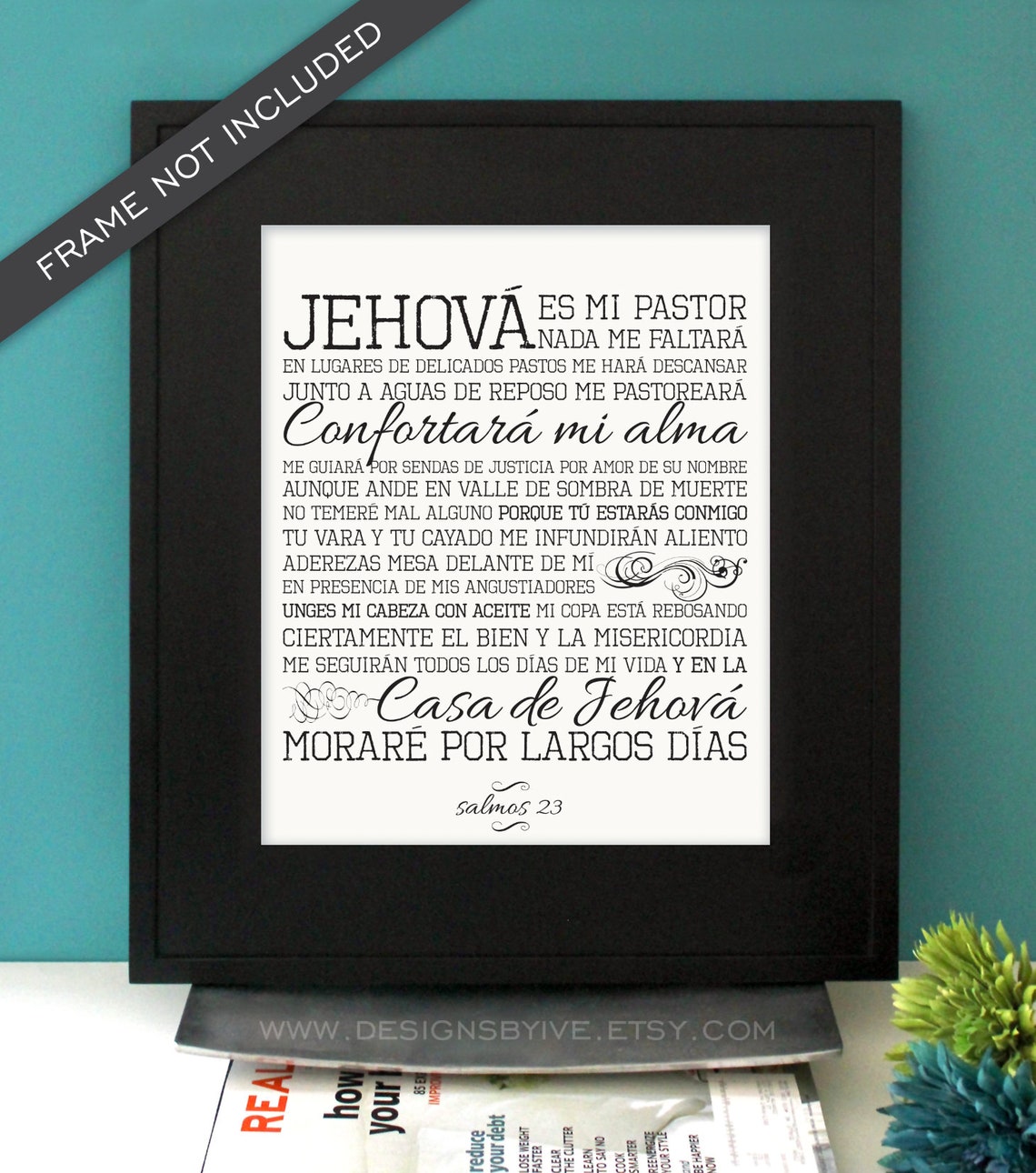 Salmos 23 Jehová Es Mi Pastor Bible Verse Wall Art Print Etsy